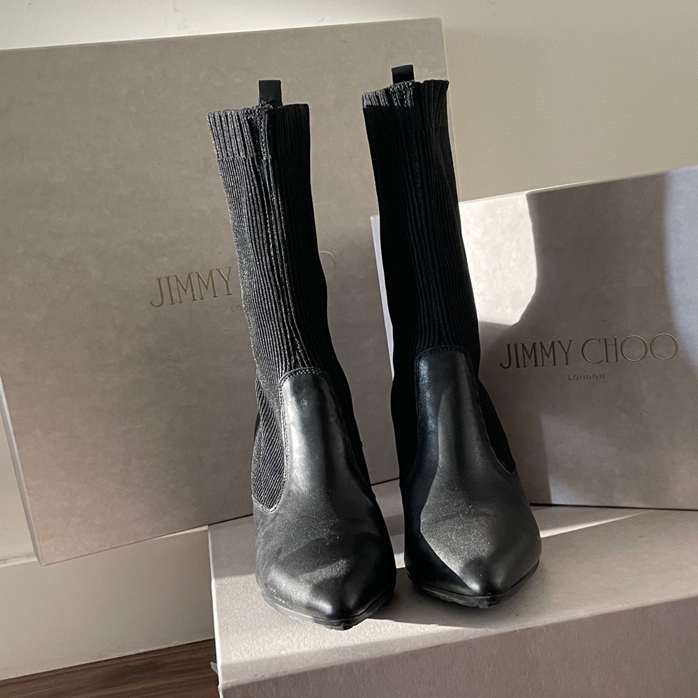 Hispanitas Black Heeled Boots for Women （Moving Sale）